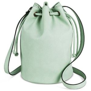 Mint Drawstring Crossbody Bucket Handbag 